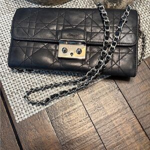 Dior Quilted Leather Clutch with Chain